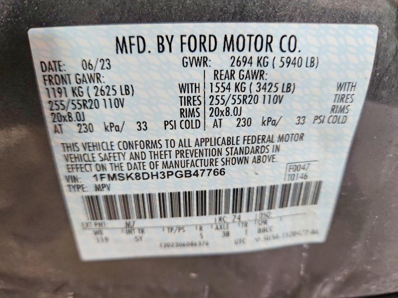 Aukcja sprzedaży 2023 Ford Explorer, vin: 1FMSK8DH3PGB47766, numer aukcji: 66490206