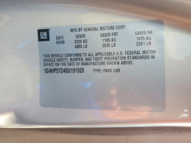 2008 Buick Lucerne მანქანა იყიდება აუქციონზე, vin: 1G4HP57248U191926, აუქციონის ნომერი: 66956966