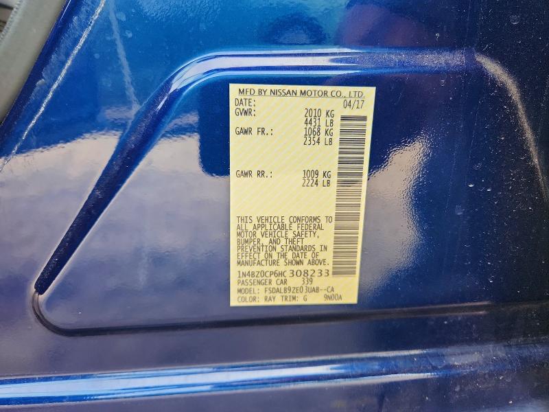 Aukcja sprzedaży 2017 Nissan Leaf, vin: 1N4BZ0CP6HC308233, numer aukcji: 63264406