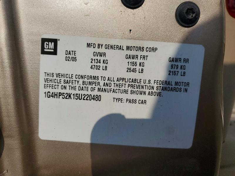 65664156 :رقم المزاد ، 1G4HP52K15U220480 vin ، 2005 Buick Lesabre مزاد بيع