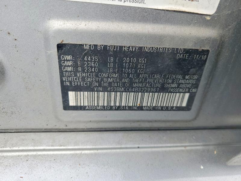 65540676 :رقم المزاد ، 4S3BMCC64B3229961 vin ، 2011 Subaru Legacy مزاد بيع