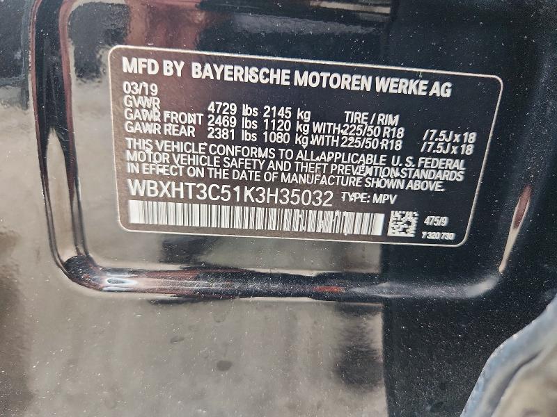 Aukcja sprzedaży 2019 Bmw X1, vin: WBXHT3C51K3H35032, numer aukcji: 66884416