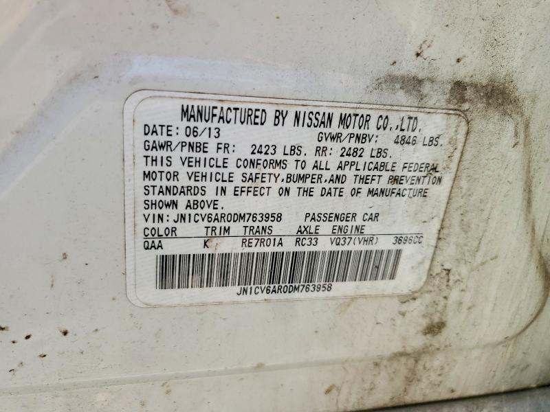 64262436 :رقم المزاد ، JN1CV6AR0DM763958 vin ، 2013 Infiniti G37 Sedan مزاد بيع