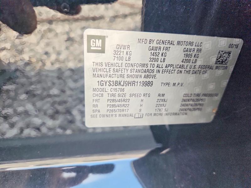 Продаж на аукціоні авто 2017 Cadillac Escalade, vin: 1GYS3BKJ9HR119989, номер лоту: 65825066