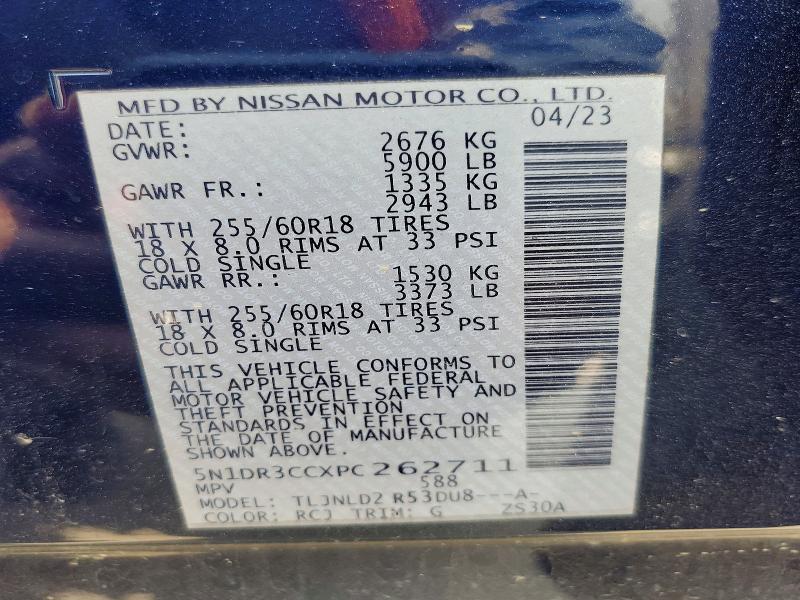 Продаж на аукціоні авто 2023 Nissan Pathfinder, vin: 5N1DR3CCXPC262711, номер лоту: 63744736