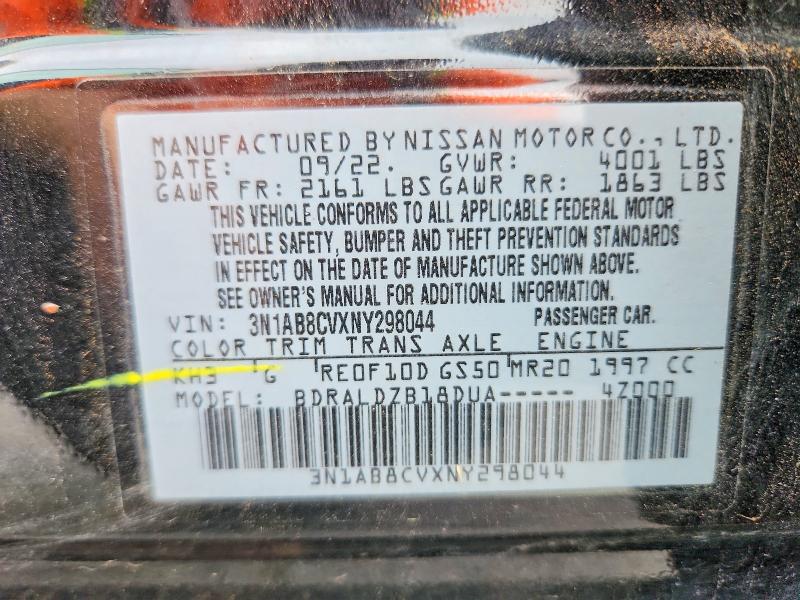 Aukcja sprzedaży 2022 Nissan Sentra, vin: 3N1AB8CVXNY298044, numer aukcji: 64929056