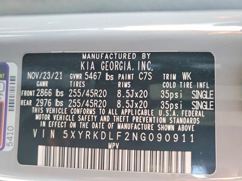 Продажа на аукционе авто 2022 Kia Sorento, vin: 5XYRKDLF2NG090911, номер лота: 64475156