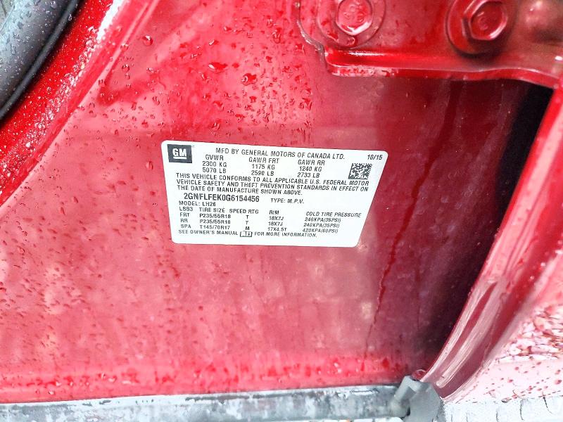 Продаж на аукціоні авто 2016 Chevrolet Equinox, vin: 2GNFLFEK0G6154456, номер лоту: 63105356