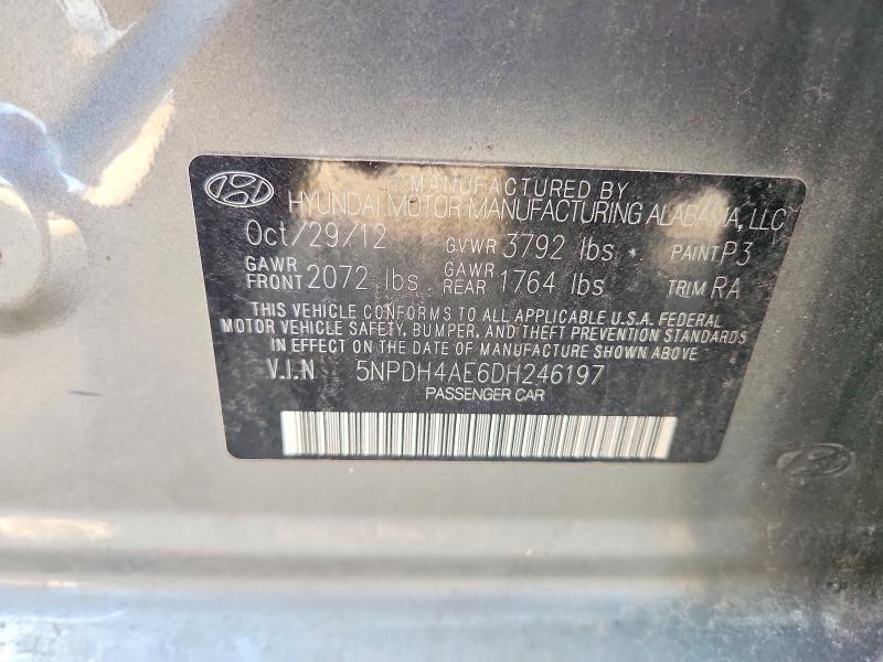 Aukcja sprzedaży 2013 Hyundai Elantra, vin: 5NPDH4AE6DH246197, numer aukcji: 66836096