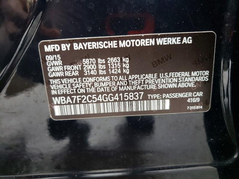 Продаж на аукціоні авто 2016 Bmw 750, vin: WBA7F2C54GG415837, номер лоту: 63040726
