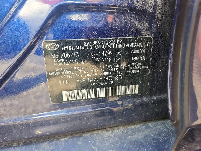 Aukcja sprzedaży 2013 Hyundai Sonata, vin: 5NPEB4AC5DH705806, numer aukcji: 63681506