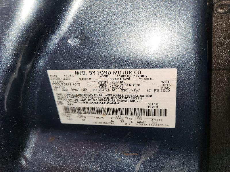 63651586 :رقم المزاد ، 1FMCU9EG0BKB09444 vin ، 2011 Ford Escape مزاد بيع