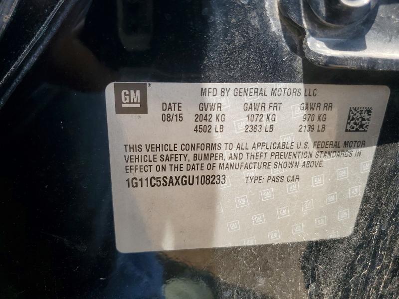 Aukcja sprzedaży 2016 Chevrolet Malibu Limited, vin: 1G11C5SAXGU108233, numer aukcji: 64292536