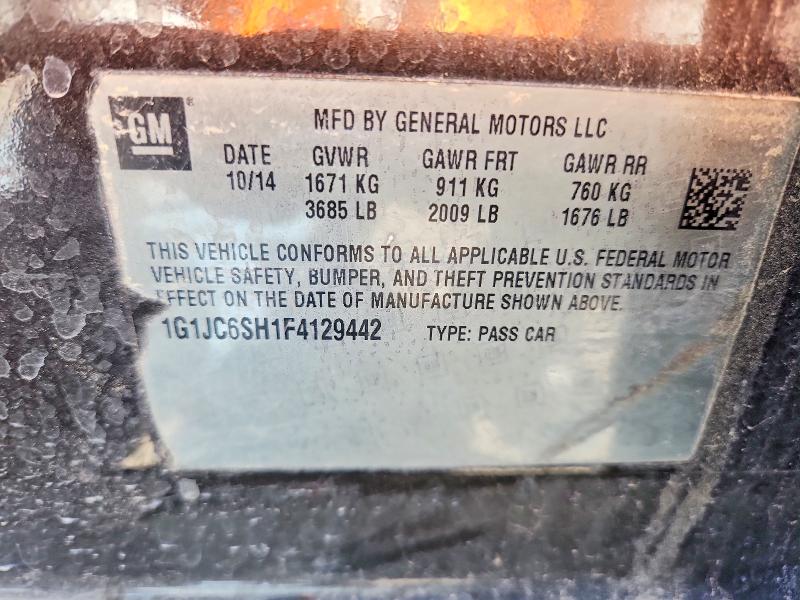 64565386 :رقم المزاد ، 1G1JC6SH1F4129442 vin ، 2015 Chevrolet Sonic مزاد بيع