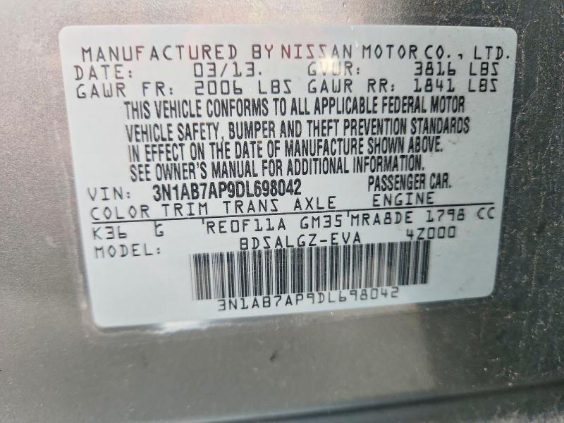 Продаж на аукціоні авто 2013 Nissan Sentra, vin: 3N1AB7AP9DL698042, номер лоту: 63922166