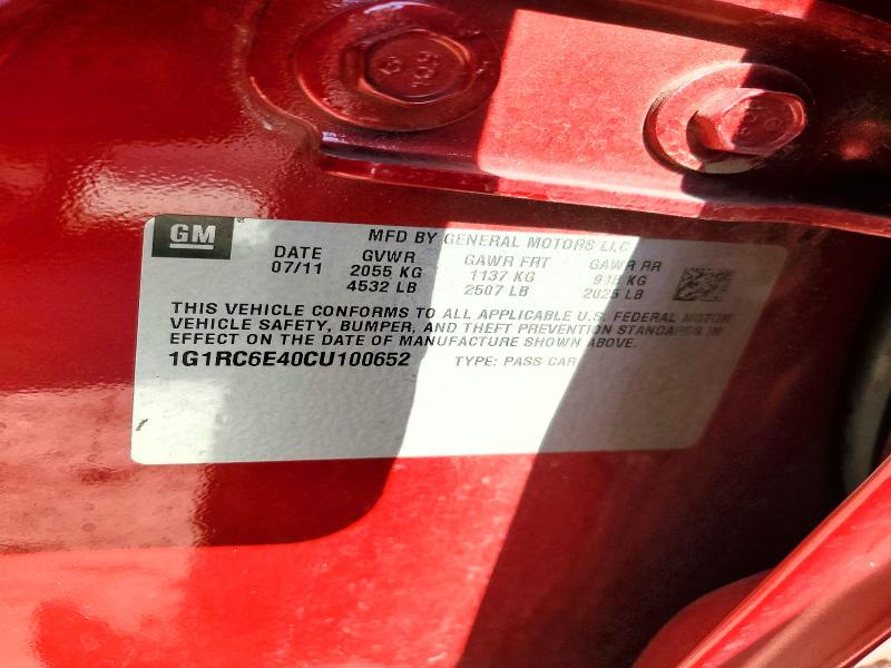 65228396 :رقم المزاد ، 1G1RC6E40CU100652 vin ، 2012 Chevrolet Volt مزاد بيع