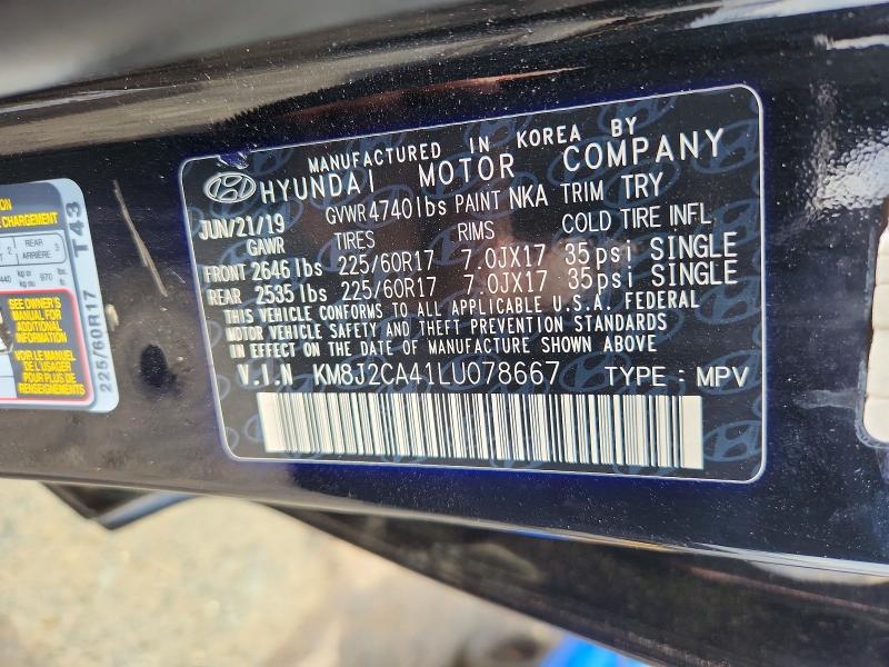 66972006 :رقم المزاد ، KM8J2CA41LU078667 vin ، 2020 Hyundai Tucson مزاد بيع