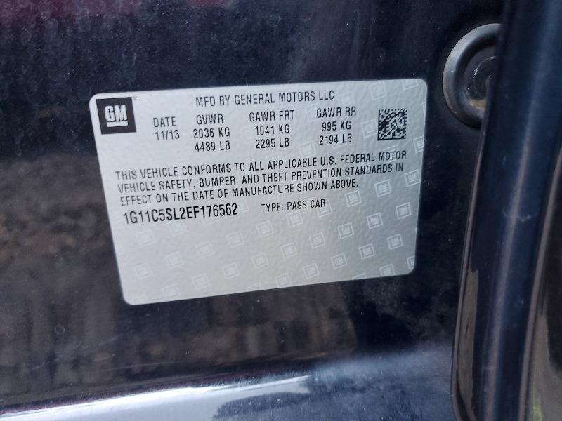 Продажа на аукционе авто 2014 Chevrolet Malibu, vin: 1G11C5SL2EF176562, номер лота: 65203976