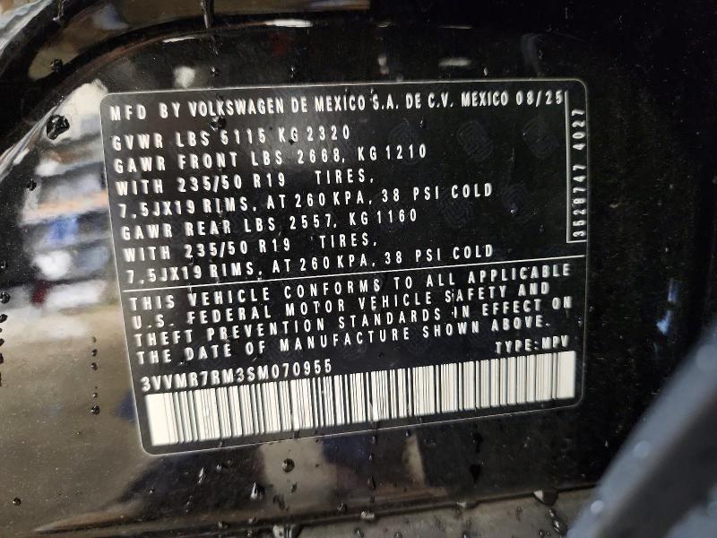 Продаж на аукціоні авто 2025 Volkswagen Tiguan, vin: 3VVMR7RM3SM070955, номер лоту: 64065516