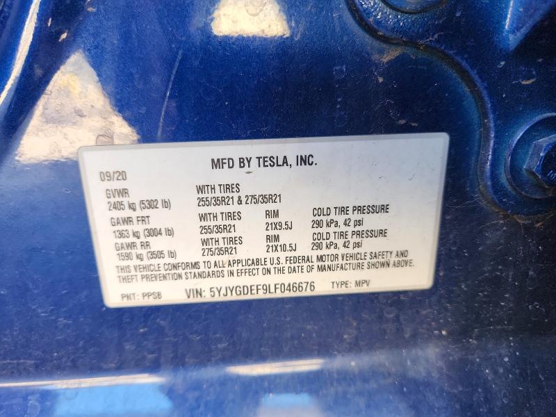 Aukcja sprzedaży 2020 Tesla Model Y, vin: 5YJYGDEF9LF046676, numer aukcji: 66473156