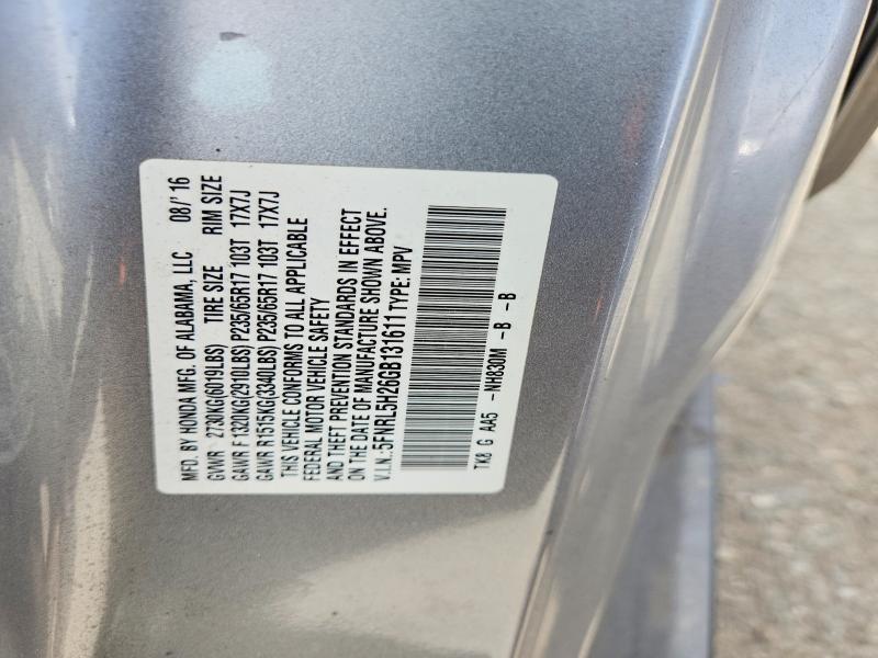 Продаж на аукціоні авто 2016 Honda Odyssey, vin: 5FNRL5H26GB131611, номер лоту: 64820746