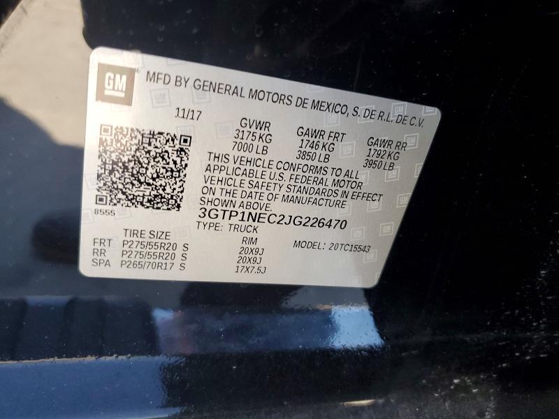 Aukcja sprzedaży 2018 Gmc Sierra, vin: 3GTP1NEC2JG226470, numer aukcji: 65629326