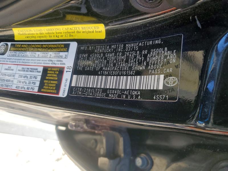 Продаж на аукціоні авто 2015 Toyota Avalon, vin: 4T1BK1EB0FU161562, номер лоту: 65461806