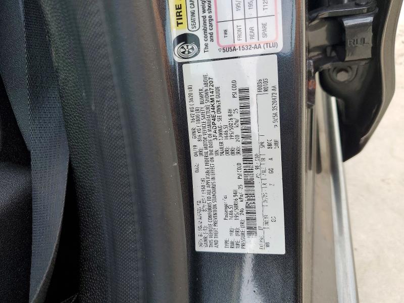 64255476 :رقم المزاد ، 3FADP4EJ4KM147207 vin ، 2019 Ford Fiesta مزاد بيع