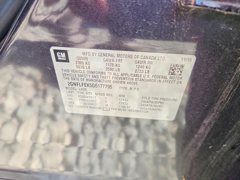 Aukcja sprzedaży 2016 Chevrolet Equinox, vin: 2GNFLFEK5G6177795, numer aukcji: 63485916