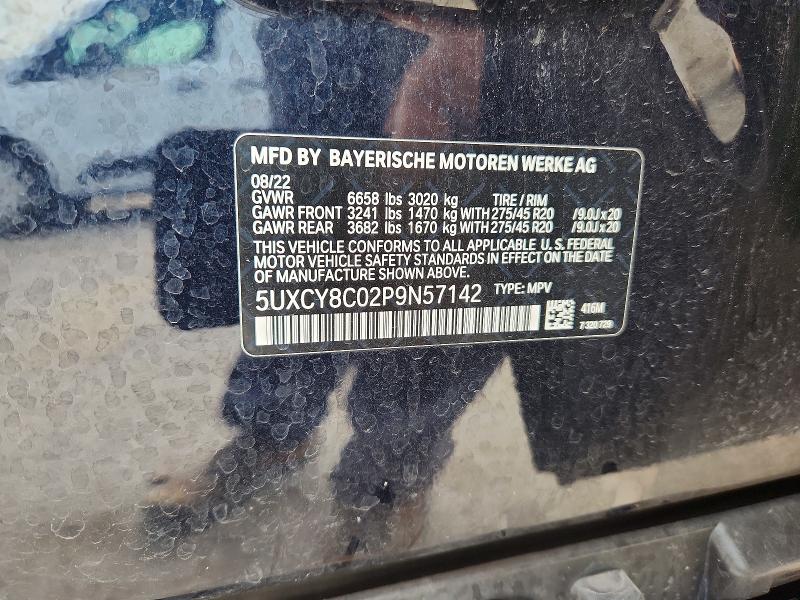 64622416 :رقم المزاد ، 5UXCY8C02P9N57142 vin ، 2023 Bmw X6 مزاد بيع