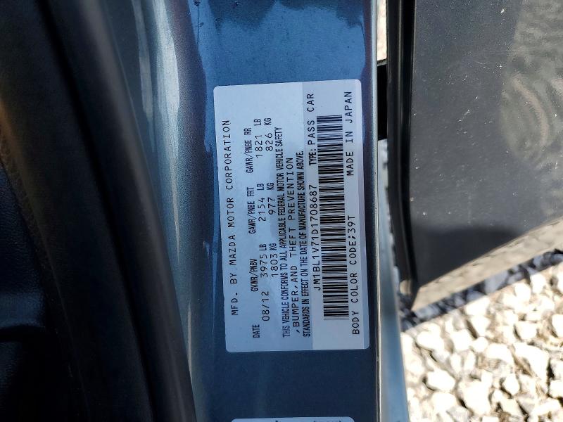 Aukcja sprzedaży 2013 Mazda 3, vin: JM1BL1V71D1708687, numer aukcji: 63940746