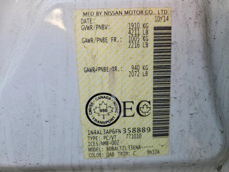 Aukcja sprzedaży 2015 Nissan Altima, vin: 1N4AL3AP6FN358889, numer aukcji: 66485906
