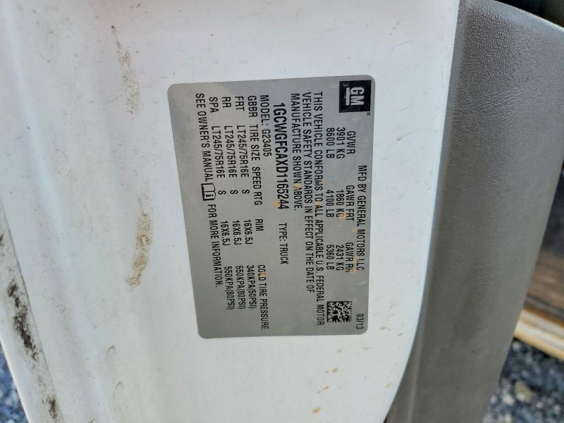 Aukcja sprzedaży 2013 Chevrolet Express G2500, vin: 1GCWGFCAXD1165244, numer aukcji: 65361396