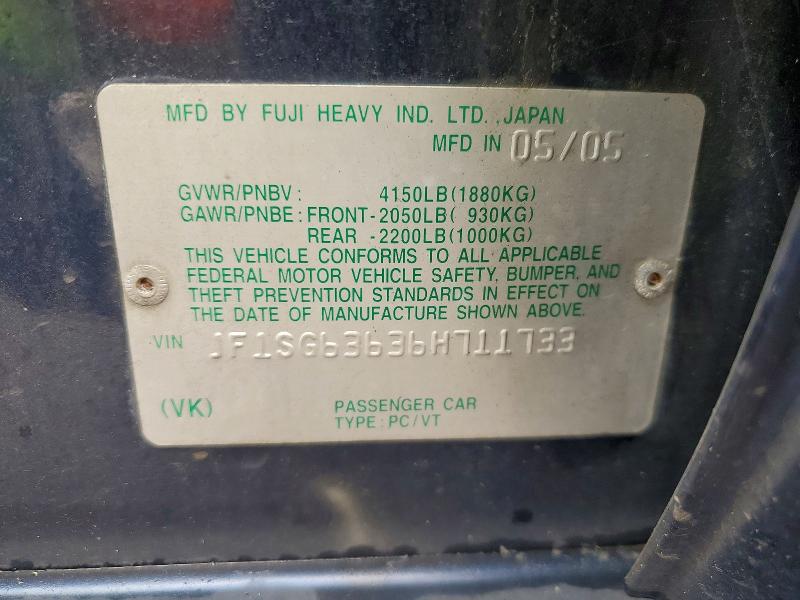Продаж на аукціоні авто 2006 Subaru Forester, vin: JF1SG63636H711733, номер лоту: 63636806