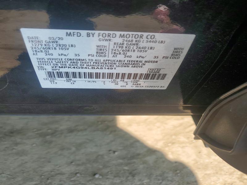 Продаж на аукціоні авто 2020 Ford Edge, vin: 2FMPK4G94LBA81491, номер лоту: 65860466