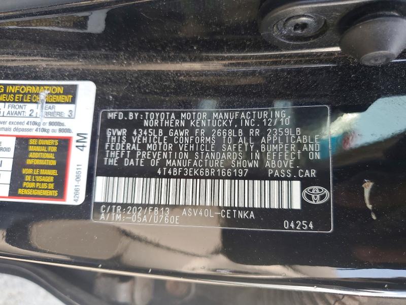 64766986 :رقم المزاد ، 4T4BF3EK6BR166197 vin ، 2011 Toyota Camry مزاد بيع