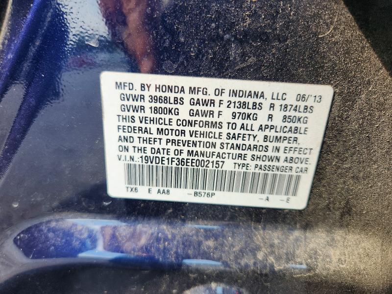 66693256 :رقم المزاد ، 19VDE1F36EE002157 vin ، 2014 Acura Ilx مزاد بيع