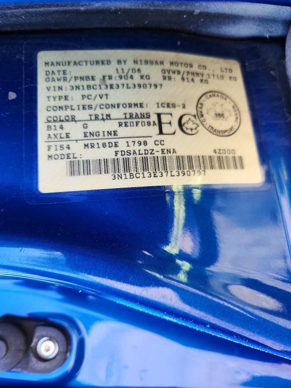 Aukcja sprzedaży 2007 Nissan Versa, vin: 3N1BC13E37L390797, numer aukcji: 63538316