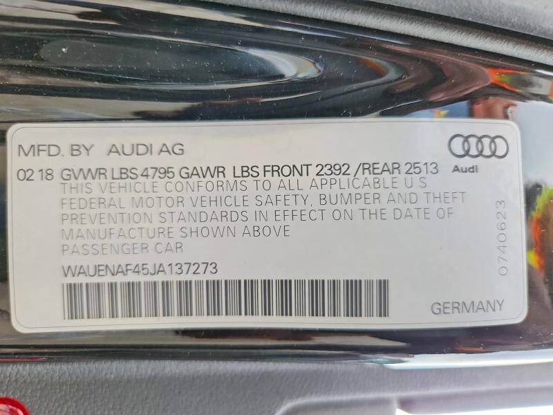 Продажа на аукционе авто 2018 Audi A4, vin: WAUENAF45JA137273, номер лота: 66193456