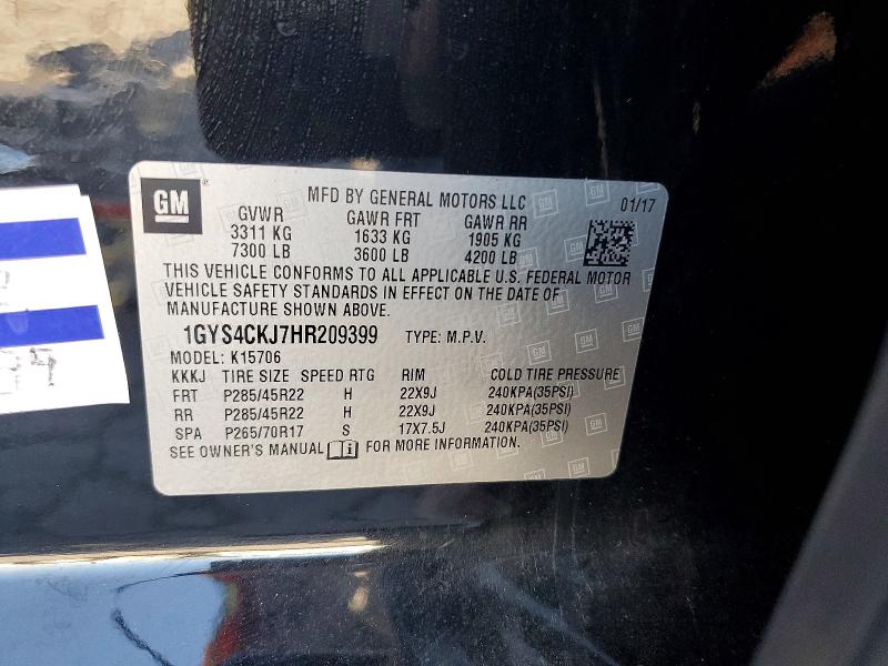 Продажа на аукционе авто 2017 Cadillac Escalade, vin: 1GYS4CKJ7HR209399, номер лота: 66395716