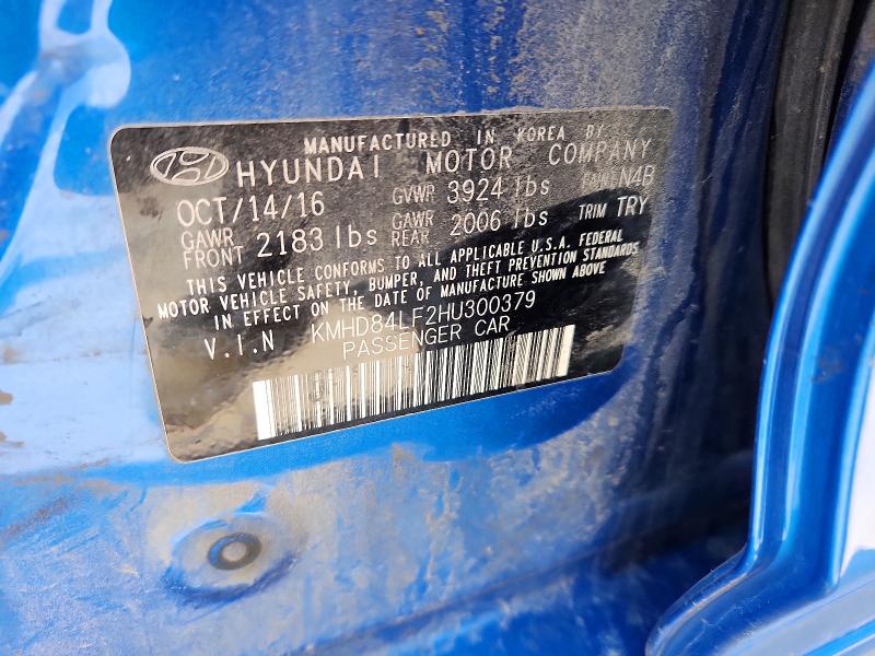 Продаж на аукціоні авто 2017 Hyundai Elantra, vin: KMHD84LF2HU300379, номер лоту: 63444556