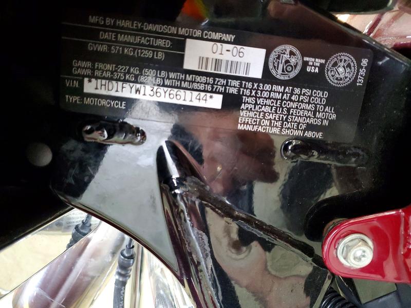 63391546 :رقم المزاد ، 1HD1FYW136Y661144 vin ، 2006 Harley-davidson Flhrsi مزاد بيع