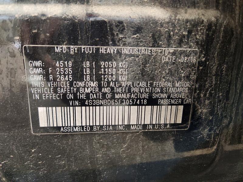 Продаж на аукціоні авто 2015 Subaru Legacy, vin: 4S3BNBD65F3057418, номер лоту: 65499056