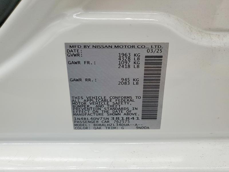 Продаж на аукціоні авто 2025 Nissan Altima, vin: 1N4BL4DV7SN381841, номер лоту: 64472716