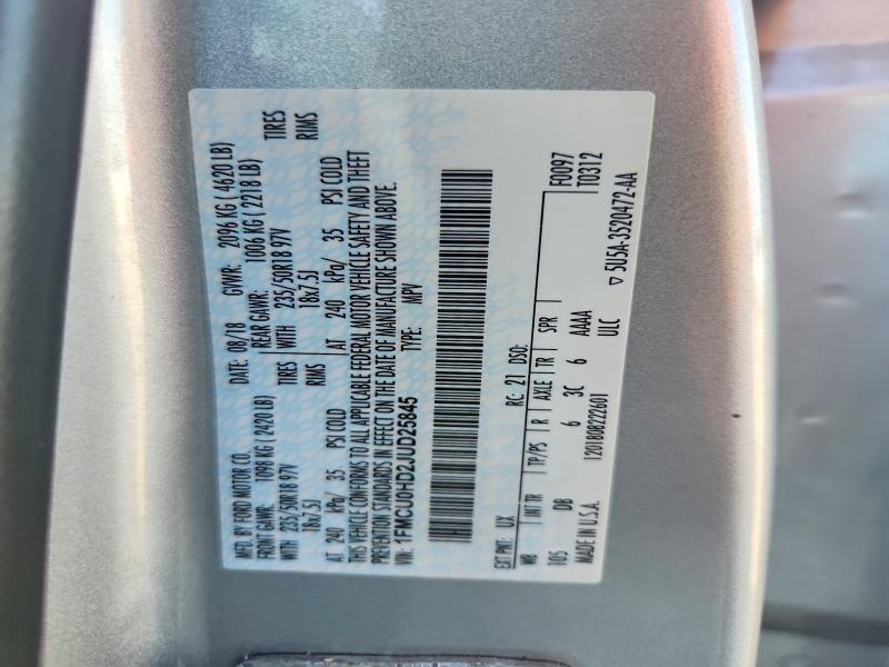 65078636 :رقم المزاد ، 1FMCU0HD2JUD25845 vin ، 2018 Ford Escape مزاد بيع