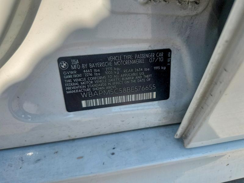 2011 Bmw 335 მანქანა იყიდება აუქციონზე, vin: WBAPM5C58BE576655, აუქციონის ნომერი: 63436216
