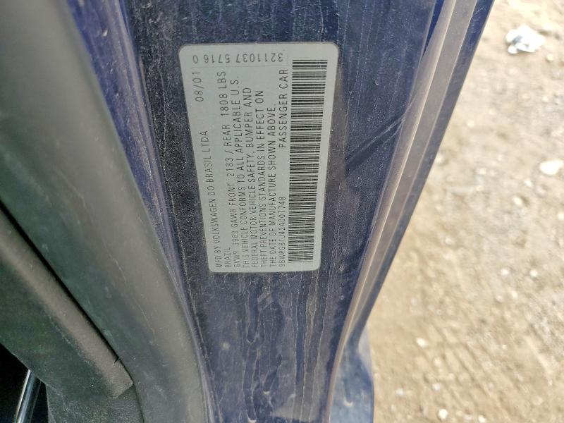 2002 Volkswagen Gti მანქანა იყიდება აუქციონზე, vin: 9BWPG61J424007748, აუქციონის ნომერი: 66402196