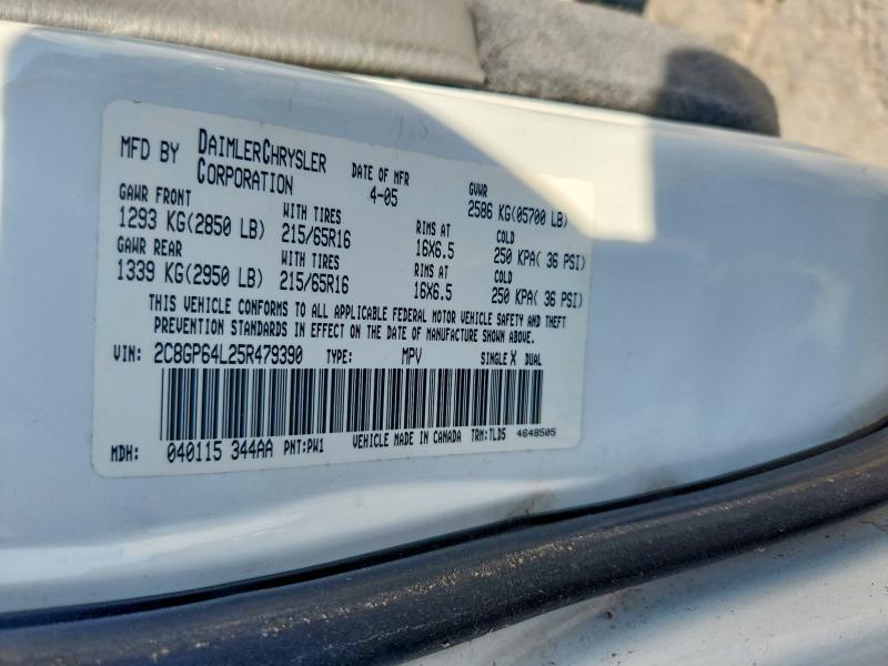 Продаж на аукціоні авто 2005 Chrysler Town & Country, vin: 2C8GP64L25R479390, номер лоту: 66196886