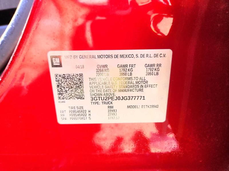 Продажа на аукционе авто 2018 Gmc Sierra, vin: 3GTU2PEJ0JG377771, номер лота: 61948186