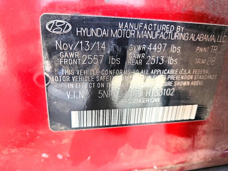 Продаж на аукціоні авто 2015 Hyundai Sonata, vin: 5NPE34AF9FH133102, номер лоту: 63794146